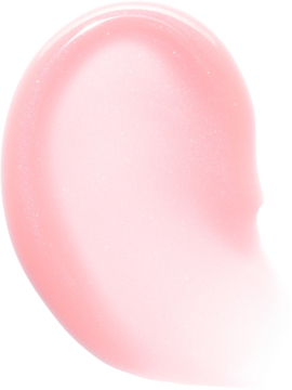 Duża smuga różowego błyszczyka Essence Extreme Shine Flower Blossom z połyskiem, dająca efekt wet look.