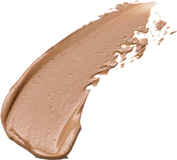 Catrice Soft Glam Filter, jasny, ciepły podkład w sztyfcie. Widok na rozmazaną, kremową teksturę produktu.