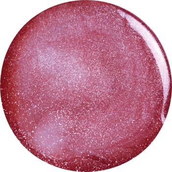 Kropla brokatowego lakieru Miss Sporty Glow Glitter w odcieniu intensywnego różu z metalicznym połyskiem.