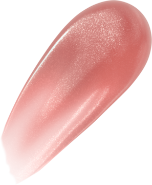 Koralowy błyszczyk-serum Miss Sporty Naturally Perfect Lip Serum, lśniący, gładki swatch na czarnym tle.