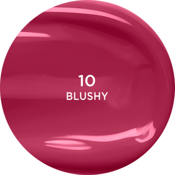Zblizenie na pomadkę winylową Eveline Vinylove Blushy nr 10, intensywny róż z lustrzanym połyskiem.