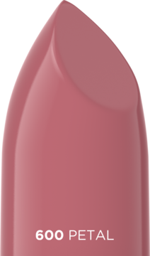 Zbliżenie na satynową pomadkę Eveline Celebrity Lips 600 PETAL w odcieniu pudrowego różu.