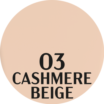 Jasny, beżowy okrągły wzornik satynowego podkładu Stars Otternity, odcień 03 Cashmere Beige.