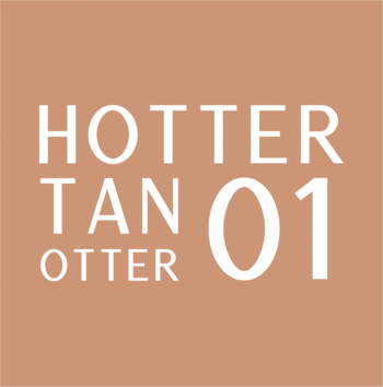 Stars Otternity Mixtone Hotter Tan Otter 01, logo mixera do podkładu z białym tekstem na karmelowym tle.