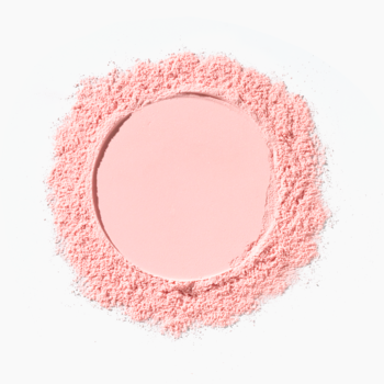 Catrice Bright & Blur Soft Pink, drobny sypki puder utrwalający, różowy, z okrągłym zagłębieniem na białym tle.