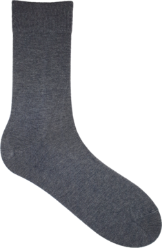 Ciemnoszara męska skarpeta Merino Wool Soft, gładka, leżąca płasko z profilu, z widoczną piętą.