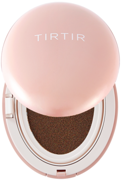 Otwarty różowy podkład TIRTIR Mask Fit All Cover Cushion 51N Fudge, kryjący, matowe wykończenie.