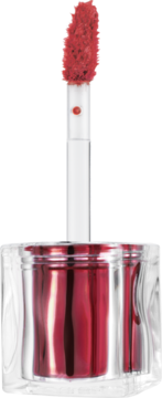 Mini tint do ust TIRTIR Waterism Glow Tint Aliven, aplikator z czerwoną formułą nad przezroczystym opakowaniem.