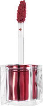 TIRTIR Mini tint Fig Me, ciemnoczerwony błyszczyk w przezroczystym opakowaniu, aplikator wychodzi z góry.