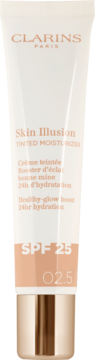 Krem koloryzujący Clarins Skin Illusion Tinted Moisturizer SPF 25 w tubce 02.5, widok z przodu.