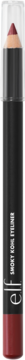 Kredka e.l.f. Smoky Kohl Eyeliner Berry Necessary, czarny korpus, bordowy wkład, widok z przodu.