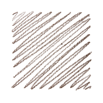 Kwadratowa próbka koloru kredki do brwi e.l.f. Ultra Precise Neutral Brown: brązowe, ukośne kreski na białym tle.