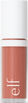 e.l.f. Camo róż w płynie Dusty Rose, w przezroczystej butelce z białym korkiem. Widok z przodu, białe logo e.l.f.