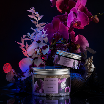 ORGANIQUE Cleansing Ritual ,sól do kąpieli, Black Orchid,kompozycja-1