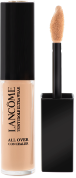 Lancôme Teint Idole Ultra Wear, korektor Beige Nature. Otwarta tubka z wyjętym, beżowym aplikatorem obok.