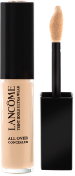 Korektor nawilżający Lancôme Teint Idole Ultra Wear, jasnobeżowy, butelka z aplikatorem i produktem.
