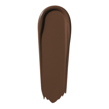 E.l.f. Soft Glam Rich Warm podkład, brązowa smużka o satynowym wykończeniu na białym tle, nawilżająca formuła.