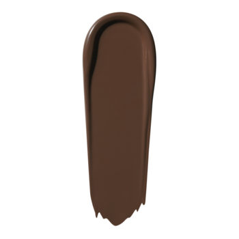 Pojedyncza smuga nawilżającego podkładu e.l.f. Soft Glam Rich Warm, ciemnobrązowy odcień z satynowym wykończeniem.