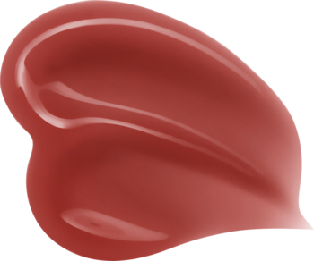 Czerwonobrązowy, błyszczący swatch błyszczyka NYX Jelly Job Jelly Filled, z widoczną żelową konsystencją.