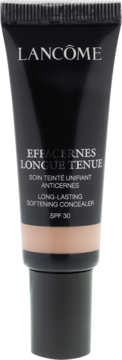 Długotrwały korektor Lancôme Effacernes Longue Tenue SPF 30, beżowy, w czarnej tubce, widok z przodu.