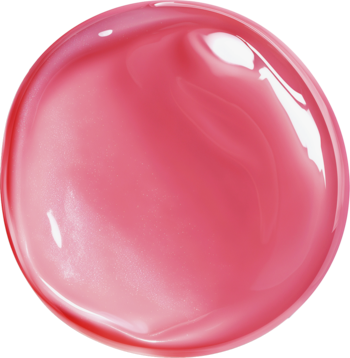 Próbka odżywczego błyszczyka Alterra Glossy Lips Cherry, lśniąca, intensywnie różowa, o gładkiej teksturze.