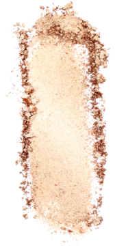 Jasny, mieniący się cień do powiek Alterra Fairy Dust w pudrowym swatchu. Jedwabista konsystencja, intensywny połysk.