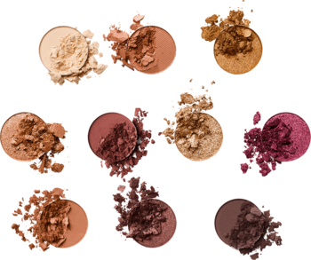 Cienie NYX Holiday Gingerbaddie Palette: 9 rozkruszonych krążków w ciepłych odcieniach brązów, złota, bordo.