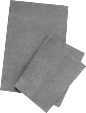 Dwie szare ściereczki z mikrofibry Ewa Schmitt, ułożone jedna na drugiej, widok z góry pod kątem.