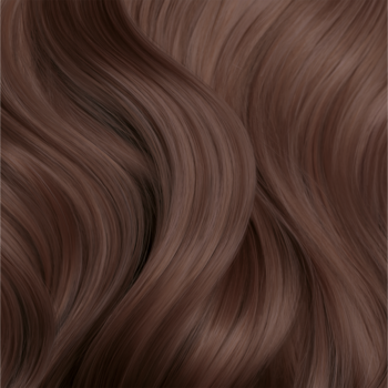 Tekstura lśniących, falowanych brązowych włosów w odcieniu czekolady, ukazująca zdrowy wygląd i miękkość.