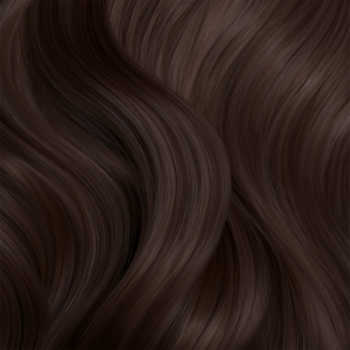 Zbliżenie na gęste, falujące, ciemnobrązowe włosy o zdrowym połysku i gładkiej teksturze.