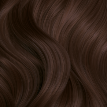 Zbliżenie na lśniące, falujące włosy w kolorze ciemnego brązu, tworzące gładką, miękką teksturę.