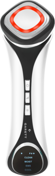 Urządzenie do mezoterapii bezigłowej Garett Beauty Calm Skin, biało-czarne, z podświetleniem LED i ekranem trybów.