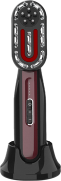 Garett Beauty Multi Care Brush w stacji dokującej, czarno-czerwony, do elektrostymulacji i fototerapii.