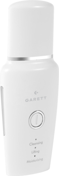 Garett Beauty Refresh Scrub, biały peeling kawitacyjny z przyciskiem i trybami Cleansing, Lifting. Widok z przodu.