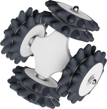 Garett Beauty Cellu Body, biały masażer antycellulitowy. 6 ciemnych wałków z kolczastą teksturą, widok z góry pod kątem.