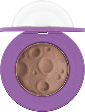 Bronzer cream to powder w fioletowym otwartym opakowaniu. Brązowy wkład z teksturą księżycowych kraterów. Satynowe wykończenie.