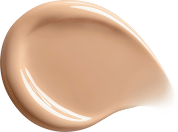 Bourjois Healthy Mix podkład rozświetlający. Jasnobeżowa smuga o kremowej, lśniącej konsystencji, zbliżenie.