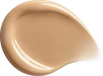 Smuga beżowego podkładu Bourjois Healthy Mix, kremowa, lśniąca tekstura. Daje efekt rozświetlonej cery.