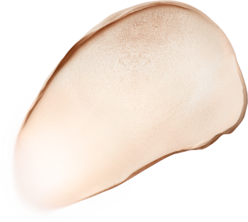 Bourjois Little Round Pot rozświetlacz kremowy, beżowo-brzoskwiniowy, satynowy blask, zbliżenie na smugę.