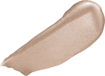 Rozmazany swatch szampańskiego cienia w płynie Miss Sporty Frozen Diamonds, z efektem diamentowego glow, na czarnym tle.