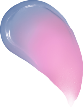 Błyszcząca smuga Miss Sporty Naturally Perfect PH Tint Balm, z gradientem koloru od fioletu do różu.