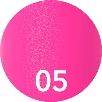 LUMI BLOOM lakier do paznokci, próbka koloru 05: jaskrawy róż z delikatną teksturą, błyszczące wykończenie.