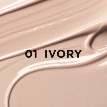 Krem BB WONDER MATCH 01 Ivory. Jasnobeżowa smuga podkładu, gładka tekstura, napis '01 IVORY'.
