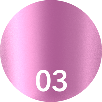 Próbnik lakieru hybrydowego LUMI BLOOM, okrągły, jasnoróżowy odcień 03 z błyszczącym wykończeniem.