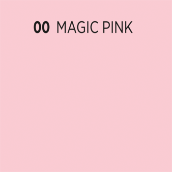 Próbka koloru rozświetlającego korektora, odcień 00 Magic Pink, jasnoróżowe tło z czarnym tekstem.