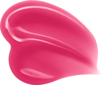 Rozmazana próbka jaskraworóżowego błyszczyka NYX Jelly Job Juicy Jelly, o żelowej konsystencji i szklanym połysku.