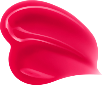 Błyszczyk NYX Jelly Job Cherry Jelly, rozmazany, intensywny, wiśniowy swatch o żelowej konsystencji i szklanym połysku.