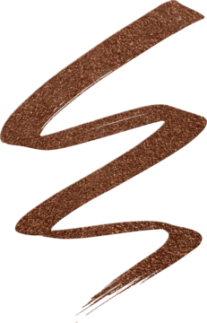 Błyszczący, miedziano-brązowy swatch eyelinera NYX Epic Inky Stix Kinetic Copper na czarnym tle.