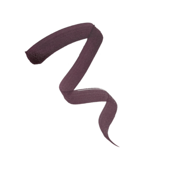 Falista smuga intensywnie śliwkowego eyelinera w płynie, wodoodpornego. Widok testu koloru na białym tle.