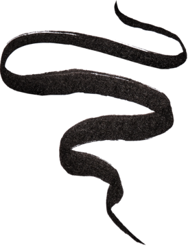 Czarny eyeliner Trouble Maker Outsider Liner, falisty swatch o matowym wykończeniu. Mocno napigmentowany.